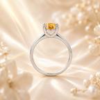 Champagne Elara 1 Carat Oval Colored Moissanite Ring — side profile detail