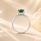 Green Elara 1 Carat Oval Colored Moissanite Ring — side profile detail