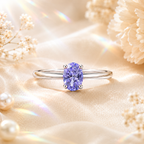 Purple Elara 1 Carat Oval Colored Moissanite Ring — front view