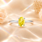 Yellow Elara 1 Carat Oval Colored Moissanite Ring — front view