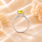 Yellow Elara 1 Carat Oval Colored Moissanite Ring — side profile detail
