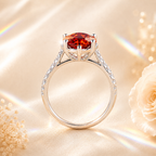 Red Clarté 2 Carat Six-Prong Colored Moissanite Ring — side profile detail