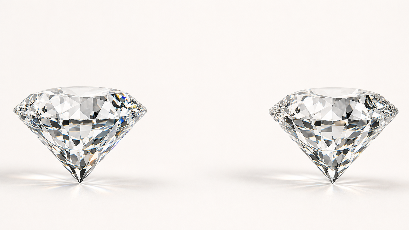 Illustrative side-profile comparison of two clear faceted gemstones